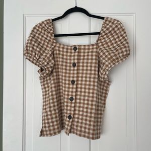 NWT Madewell gingham blouse size S